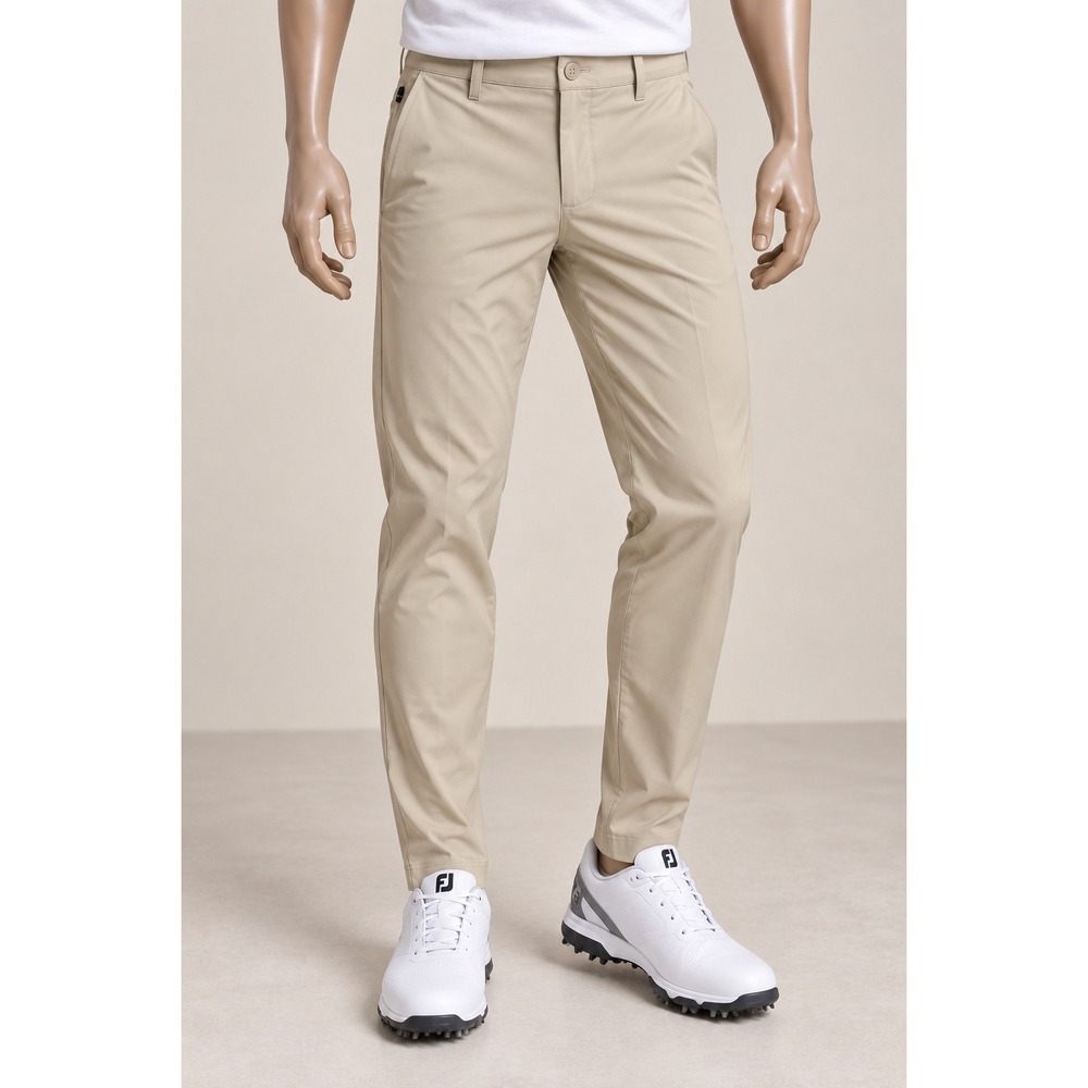 Chaps Mens Performance Golf Pants Khaki Stone Tapered Flat Front Size 34x30